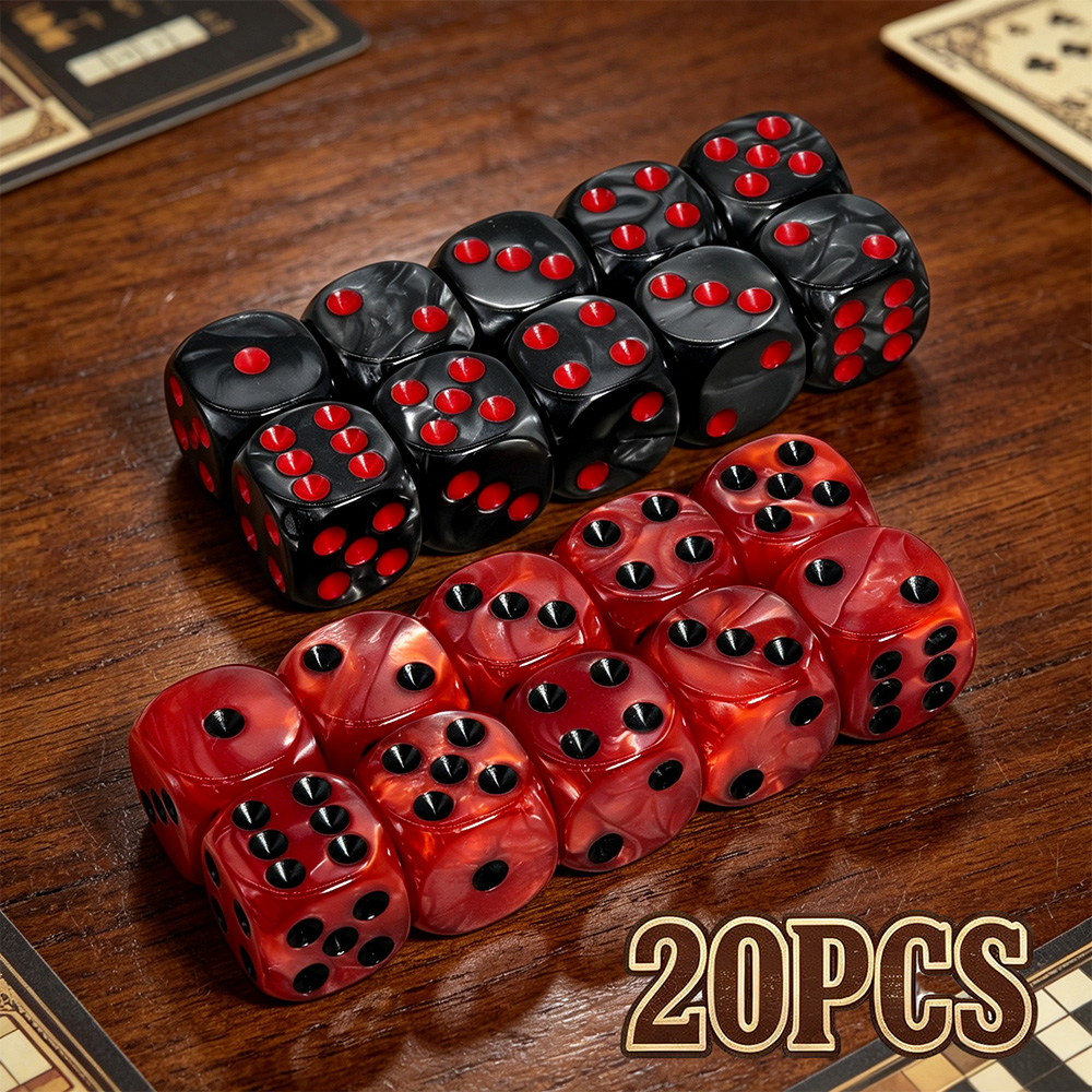Board Game Live - Zestaw 20 sztuk akrylowych kości D6,